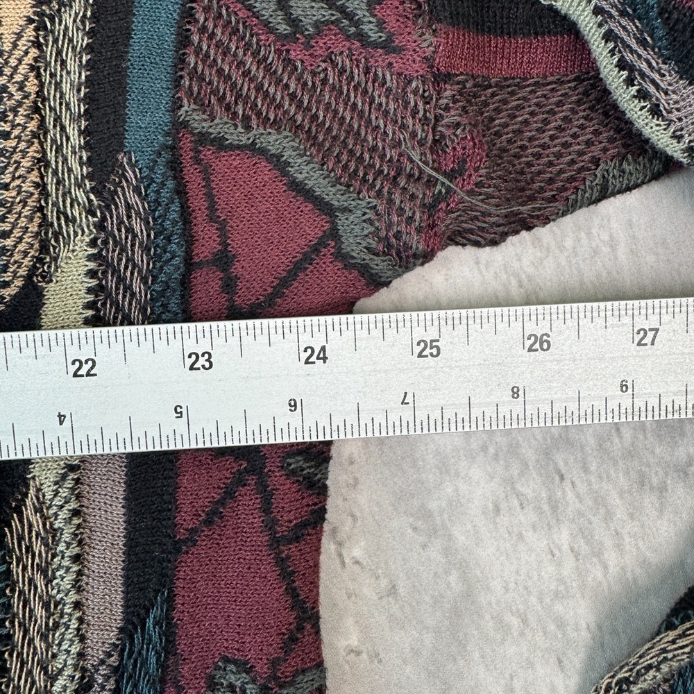 Vintage St Croix Sweater Mens XL Multicolor 3D Textured Knit Cotton Roll Neck - Picture 5 of 7